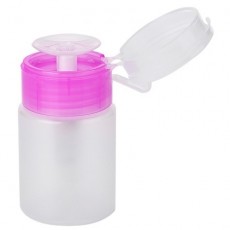 Помпа баночка дозатор пластиковая для жидкостей 60 мл розовая